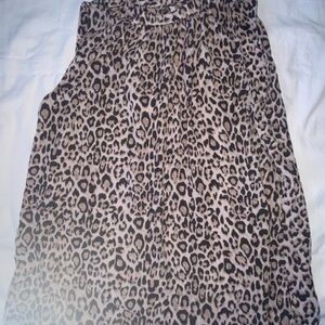 LOFT Leopard-Print Sleeveless Blouse in Tan and Black